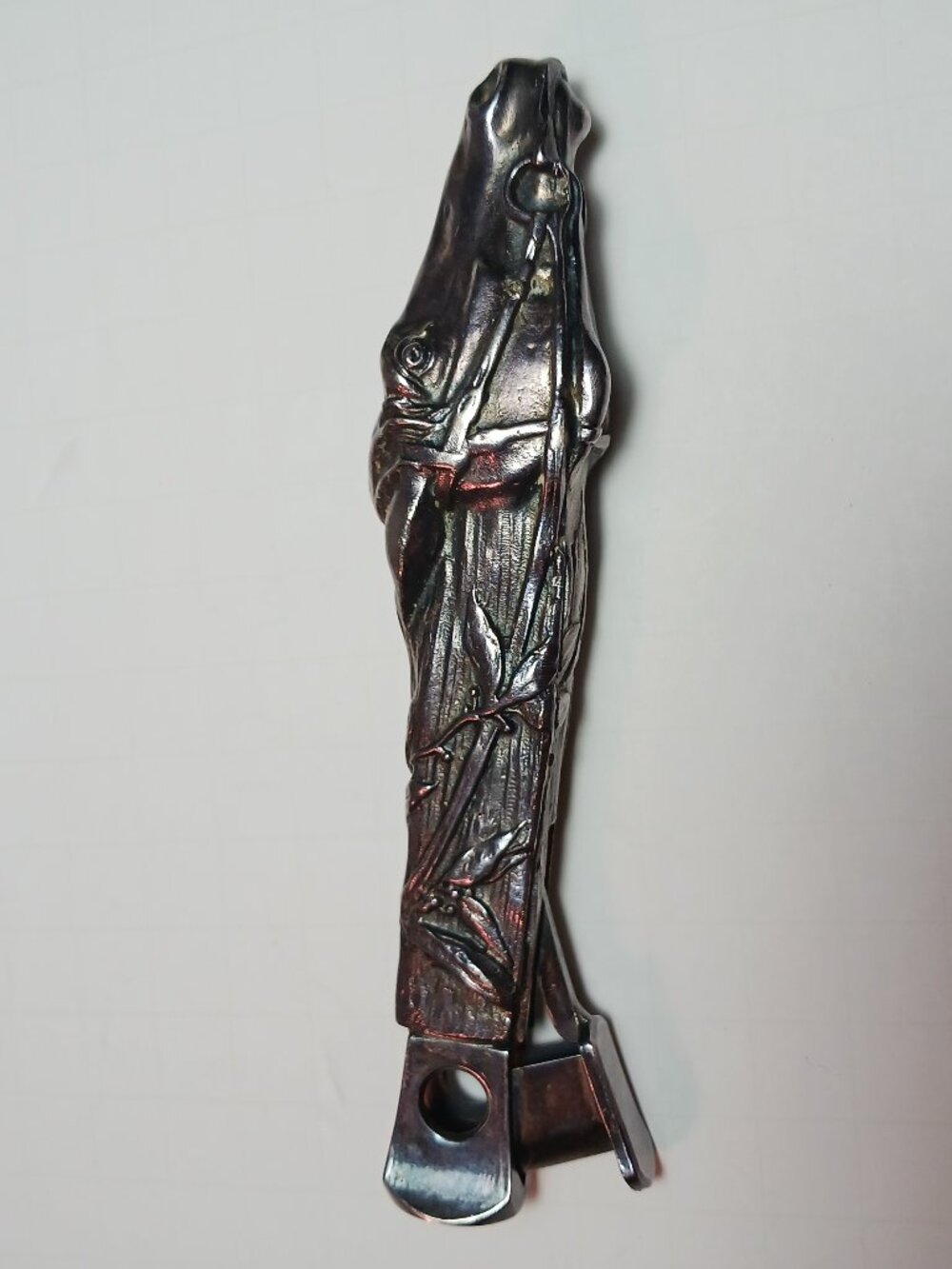Antique Art Nouveau horse silver plated cigar cutter